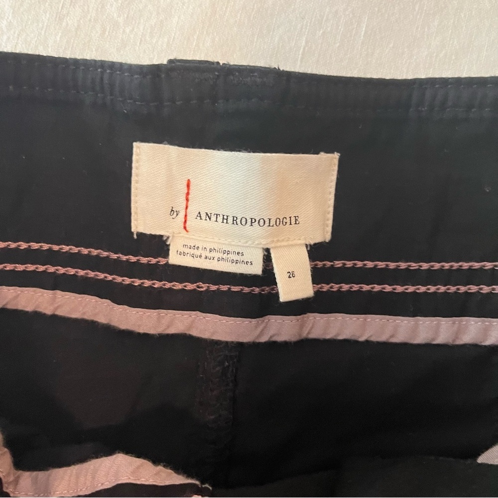 NWT Anthropologie Wide-Leg Cropped Pants - Black, 26 - Picture 3 of 4